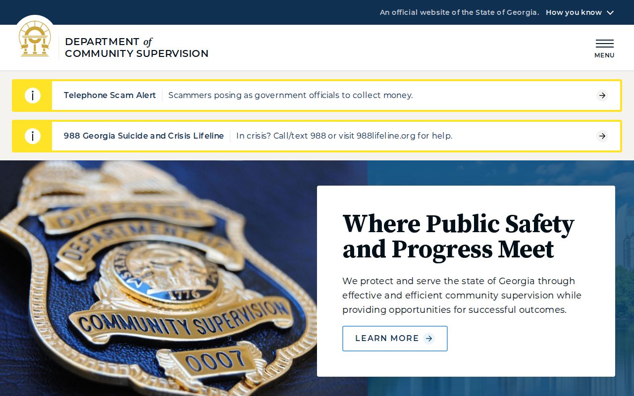 Georgia community supervision source for Denton criminal records