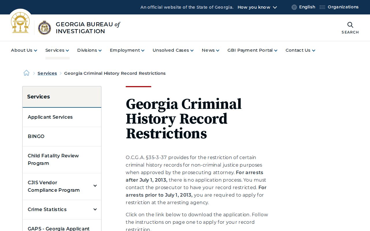 Jeff Davis County criminal history Georgia record restriction guidance