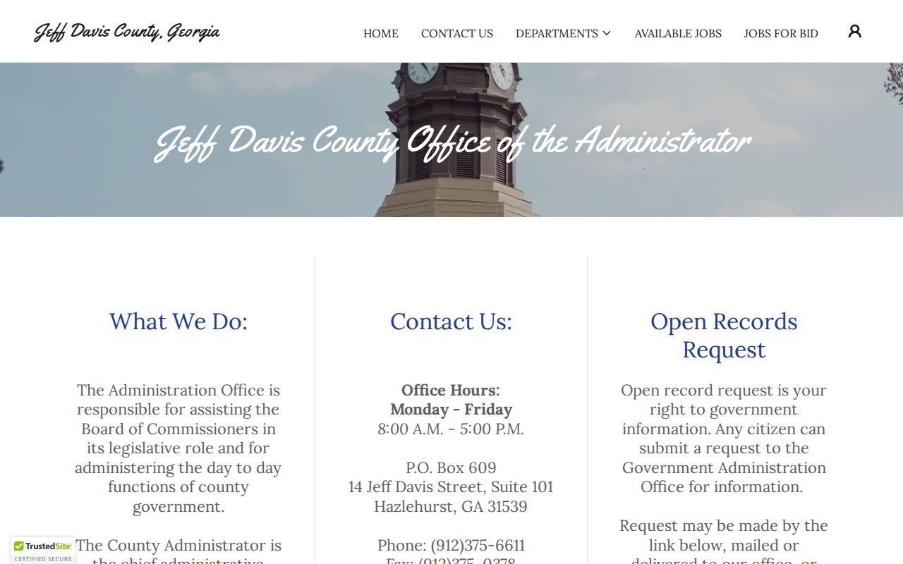 Jeff Davis County criminal history open records custodian guidance